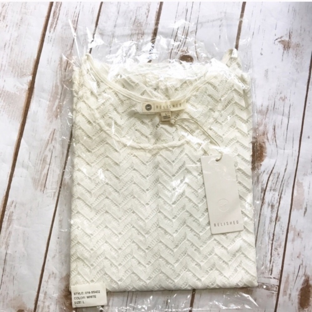 Relished Cream Off White Sheer Lace tee cover up - Picture 5 of 8